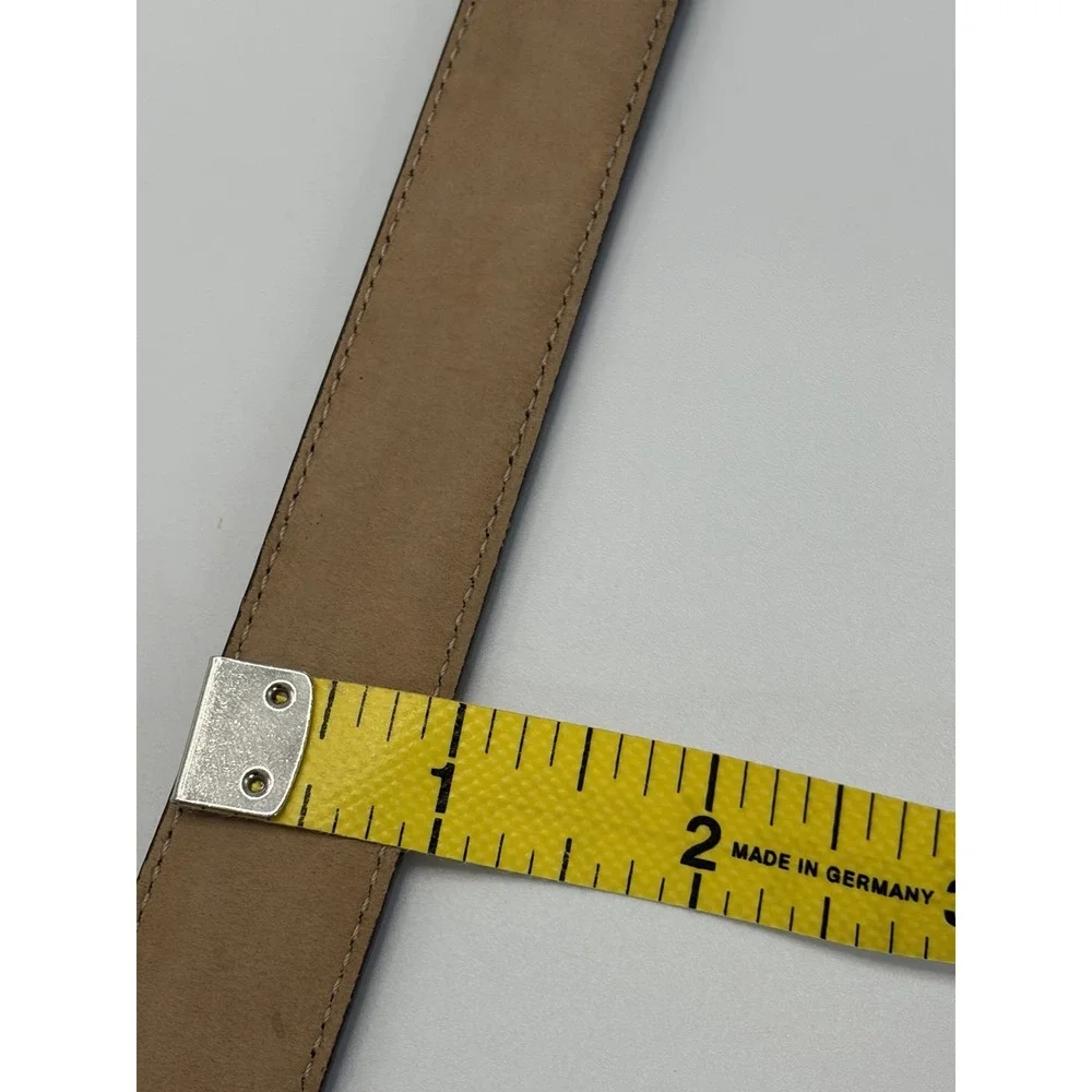 Talbots Brown Croc Embossed Leather Belt Silver Buckle Size X-tra Small/6619